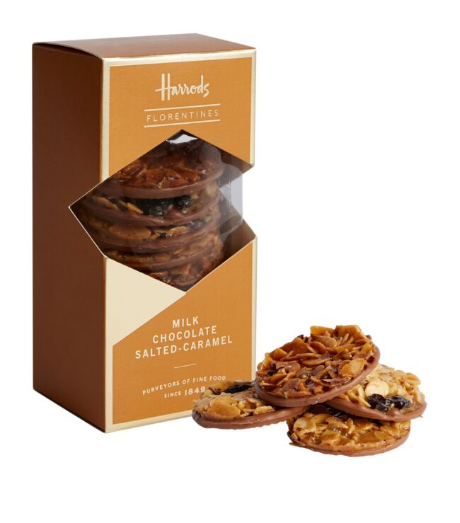 HARRODS Milk Chocolate Salted Caramel Florentines 210g Visig Kholls