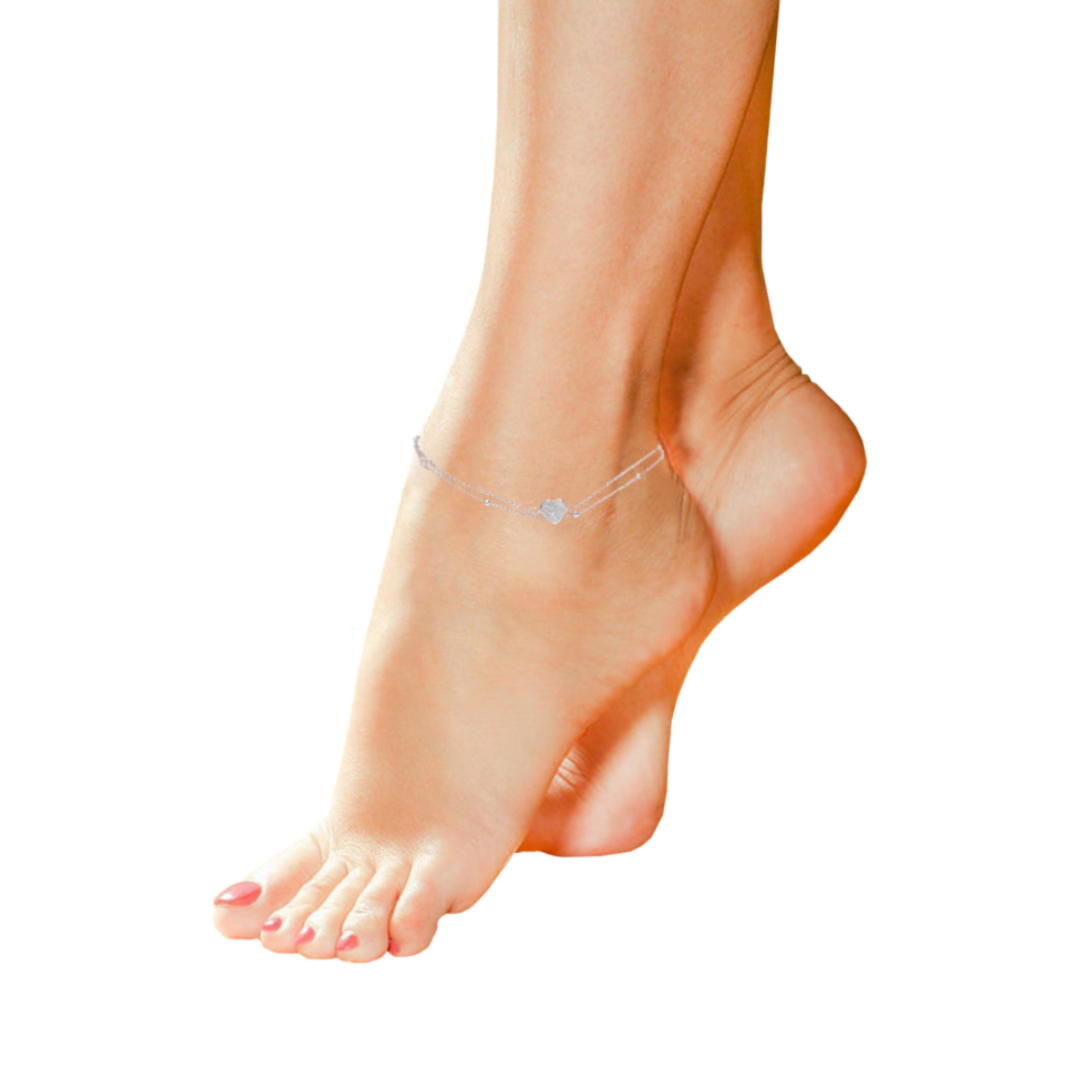 Sterling Silver with Germanium Therapy Love Anklet - Image 5