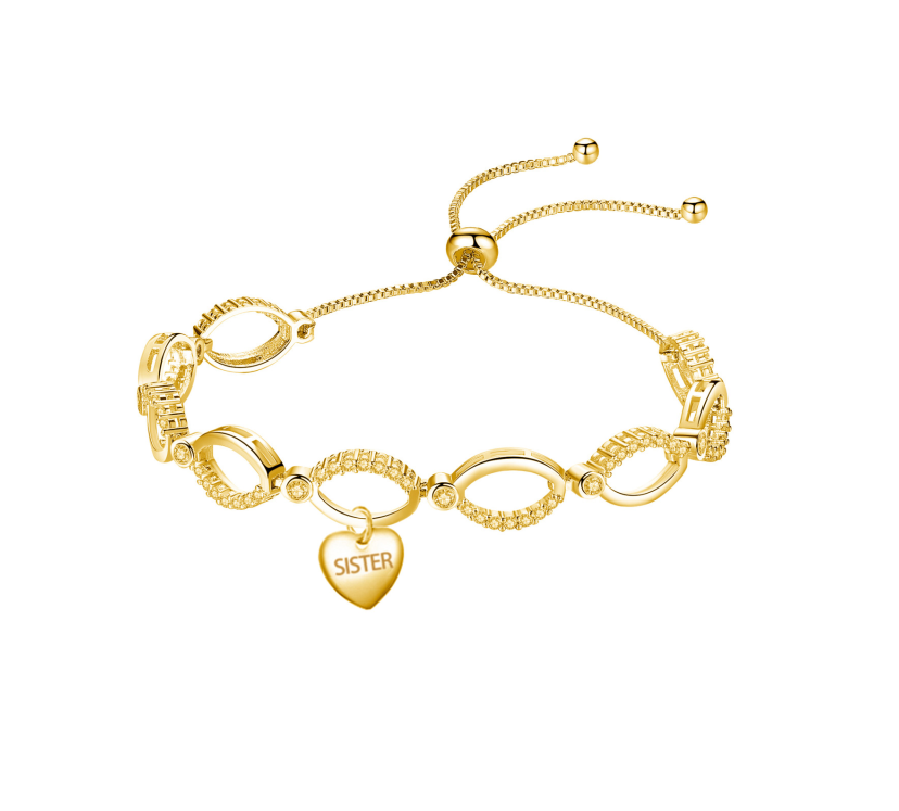 18K Gold Plated adjustable Multi Linked Bracelet Visig Kholls