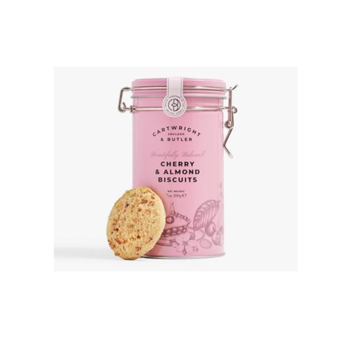 CARTWRIGHT & BUTLER, England. Cherry & Almond Biscuits (200g) Beautifully Bakewell