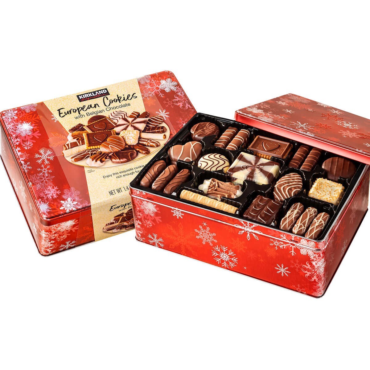 Kirkland Signature European Cookies with Belgian Chocolate Assortment (1.4 kg Tin) - Image 2